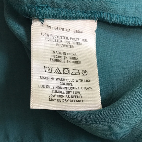 Anthropologie Maeve Tavin Turquoise Cold Shoulder Ruffle Blouse 4P - Picture 8 of 15